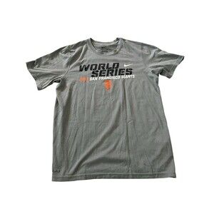 Nike Dri Fit Mens Tshirt Gray S World Series San Francisco Giants Short Sleeve
